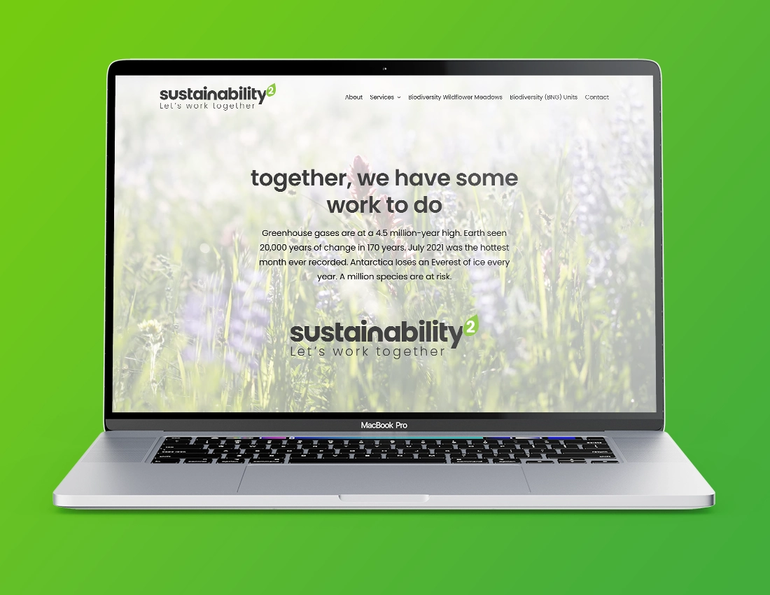 Sustainability2 project – website design mockup by 349 Design