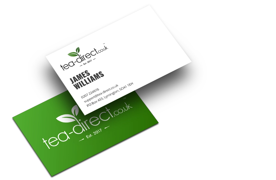 Tea Direct branded business cards and stationery design